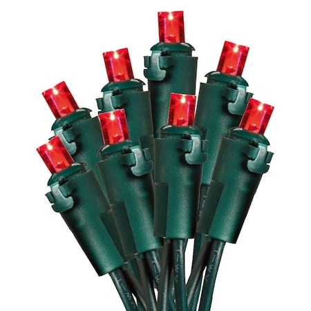 Hometown Holidays Light Set, Christmas, 120 V, 4.8 W, 70-Lamp, LED Lamp, Red Lamp, 18.58 ft L U15E302D