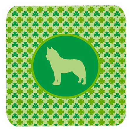 Carolines Treasures Siberian Husky Lucky Shamrock Foam Coasters- Set Of 4 SDK1094-C-FC