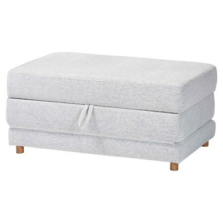 Baxton Studio Sabriel Modern Light Grey Fabric Convertible Sleeper Ottoman 254-14004-ZORO