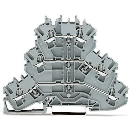 Wago Terminal Block, 3.67" L, 500V, Gray 2002-3201