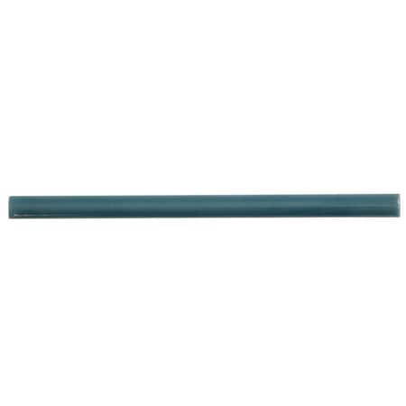 Apollo Tile 0.5 x 8 in. Glossy Emerald Petrol Blue Ceramic Pencil Trim Wall Tile 0.27 sq ft/case, 10PK FLT88PETPENA