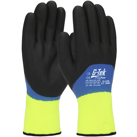 G-Tek Seamless Knit PolyKor Blend Glove w/Acrylic Liner and Double-Dipped Nitrile Foam Grip on Full, 12PK 41-1415/XXL