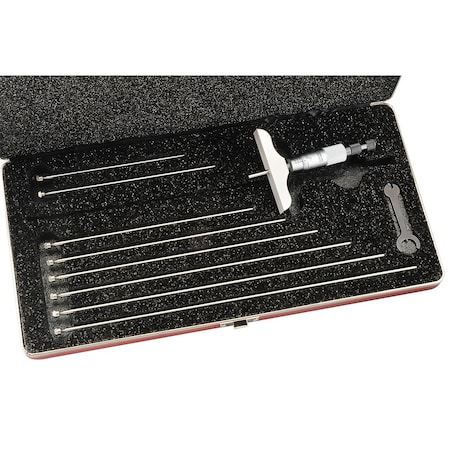 Ls Starrett MICROMETER DEPTH GAGE- 0-9in- 3in BASE 445AZ-9RL