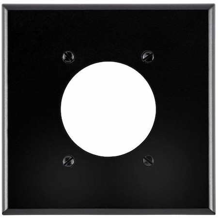 Leviton Receptacle Wallplate, Standard Size, Gang 2, Black 80526-BLK