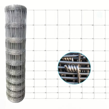Wrightmaster 48 in. x 164 ft. Reinforced Hot-Dip Galvanized Farm Mesh for Farm Animal Yard, Precision Welding ZR-AF001