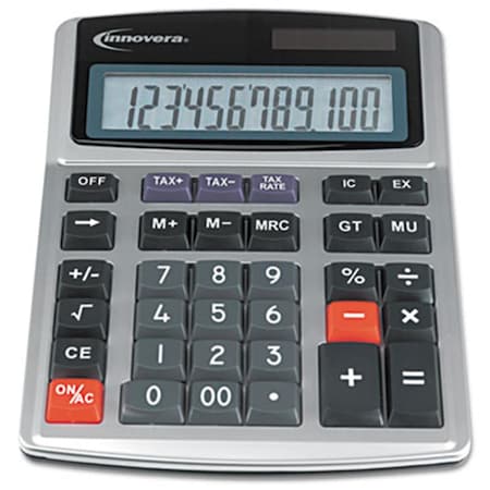 Innovera Large Digit Commercial Calculator, 12-Digit LCD, Dual Power, Silver IN30897