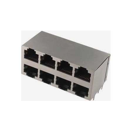 Attend RJ45JackShieldedType2x4, R/ADIPType, 5u, w/oLED, w/oEMITab, 210A-24C0B-R