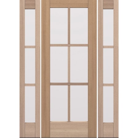 Doornmore G106, 61.25" x 82" ( 32" Door + 2x12" Side) Left Hand, Mahogany SDL 6 Lite Exterior Door G106-SW-3280-G103-SL_1-2_LI