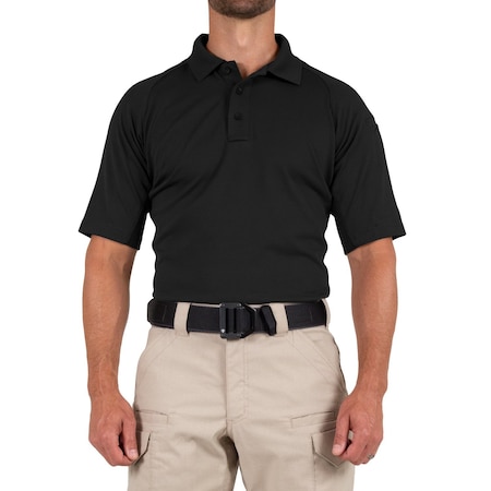 First Tactical PERFORMANCE POLO SHORT SLEEVE, 100% Polyester, Button, 1 Pocket(s), Black, 3XL 112509