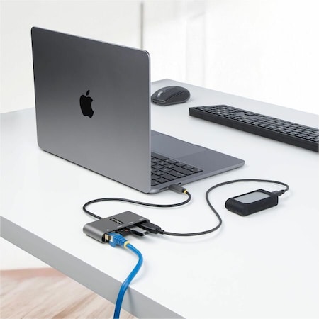 Startech.Com 3-Port USB-C Hub with Ethernet - 3x USB-A, Gigabit Ethernet - USB 3.0 5Gbps - Bus-Powered - USB HB30C3A1GEA2