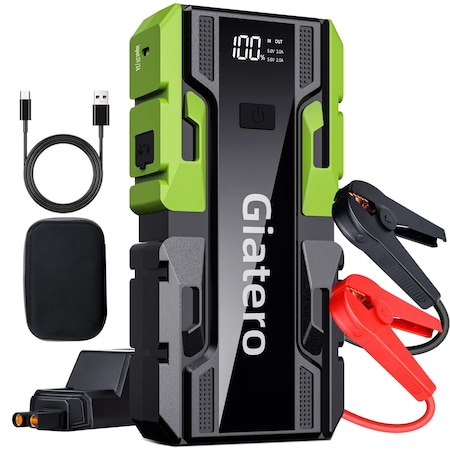 Edendirect 4000A Car Jump Starter, 12V Portable Battery Pack with LED Display, LED Light, Power Bank ED-4000A