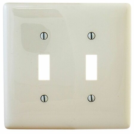 Hubbell Wiring Device-Kellems Wall Plate, Toggle, Almond, Nylon NPJJ2LA