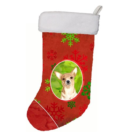 Carolines Treasures 11 x 18 In. Red Snowflake Chihuahua Christmas Christmas Stocking RDR3012-CS