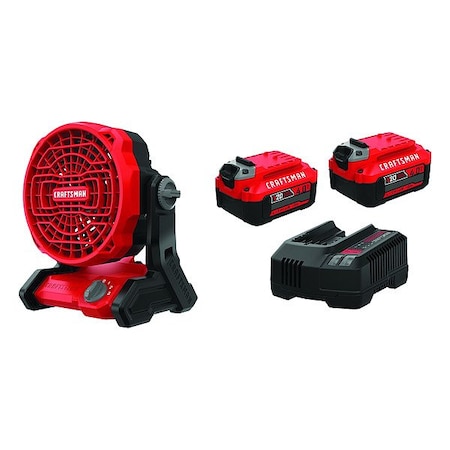 Craftsman Cordless Jobsite Fan (Tool Only), 20V AND CMCE001B/CMCB204-2CK