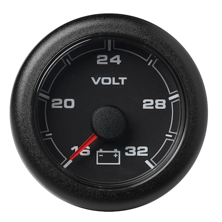 Veratron 52MM 2-1/16in OceanLink Battery Voltage Gauge - 16 to 32V - Black Dial and Bezel A2C1066120001