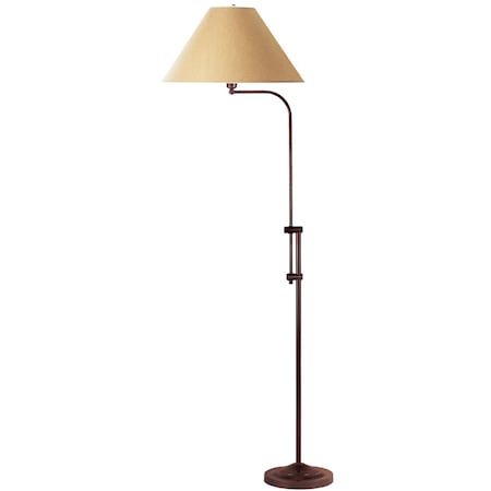 Homeroots 68" Rusted Adjustable Traditional Shaped Floor Lamp With Brown Empire Shade 526246