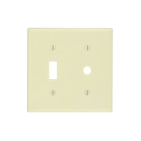 Leviton Combination Wallplate, Standard Size, Gang 2, Ivory 86077