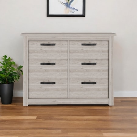 Homeroots 47" Oak Six Drawer Dresser 534966