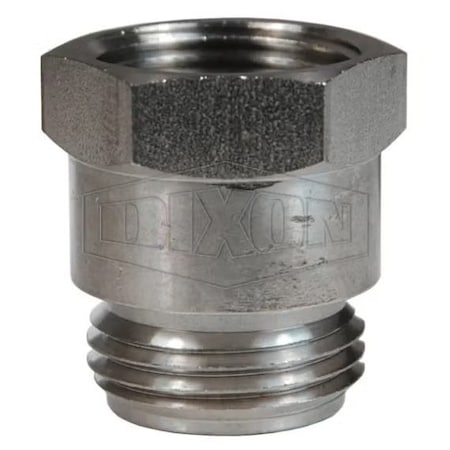 Dixon The Right Connection Garden Hose Adapter, 3/4-11-1/2 x 1/2-14 Nominal, MGHT x FNPTF End Style, Dome 5071208SS