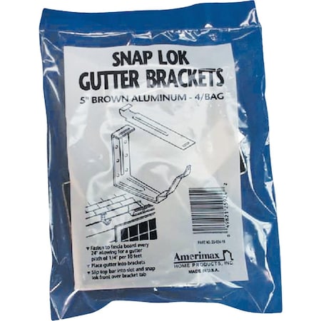 Spectra Metals K Style Aluminim Brown Snap-Lok Gutter Hanger Bracket, 4PK 5FABRTB