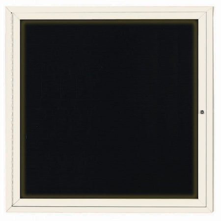Aarco Illuminated Outdoor Enclosed Directory w/ Al Frame, Powder Coated Ivory, 36''Hx36''W OADC3636IIV