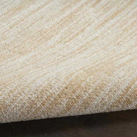 Homeroots 9' Ivory And Gold Square Abstract Indoor Outdoor Area Rug 573198