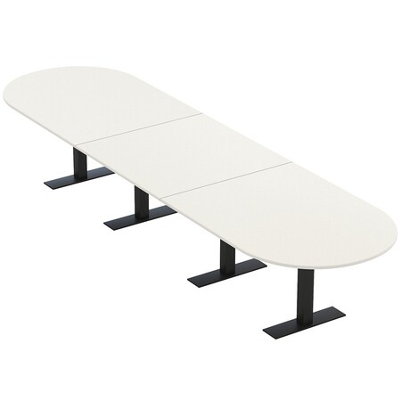 Skutchi Designs 16 Person Conference Table With Power Unit | 16' Racetrack Table | Harmony Series HAR-RAC-48X192-T.BK-W960-NA