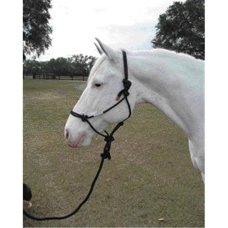 Hamilton Halter Co - Rope Halter With Lead Adult Horse- Black Average - RHL AVBK 440766