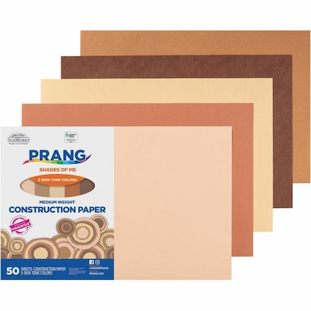 Pacon SunWorks® Multicultural Construction Paper, 12 x 18, 50 Sheets/Pk, PK5 9512