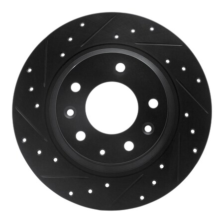 Dynamic Friction Co Brake Rotor Drilled And Slotted Black, 633-54064L 633-54064L