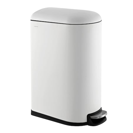 Happimess Roland Mini 2.6-Gallon Step-Open Trash Can, Cotton White HPM1009C