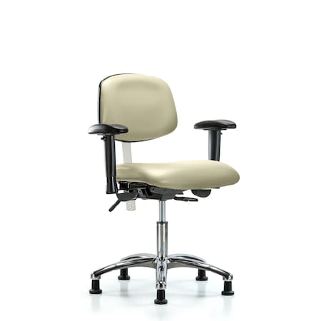 Blue Ridge Ergonomics Clean Room Chair Desk Chair, Vin, Chr, Tilt, AA, Gld, Wht, CL100, Adjustable Arms, 18" to 23" Height BR-NCR-VDHCH-CR-T1-A1-RG-8501
