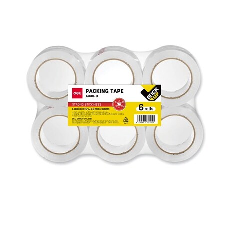 Deli Packing Tape 110yd x 1.88in, 3in Core, Clear, 36PK EA330-U