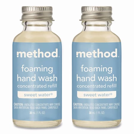 Method Refill + Reuse Foaming Hand Soap Refill, Sweetwater, 1 oz Refill Bottle, 2PK 356011