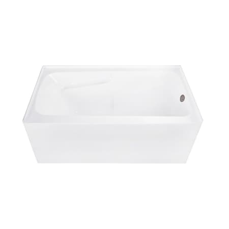 Kingston Brass 54" Acrylic Rectangular 3-Wall Alcove Tub Combo w/ Armrests in Glossy White/Oil Rubbed Bronze CVTAP543023R5