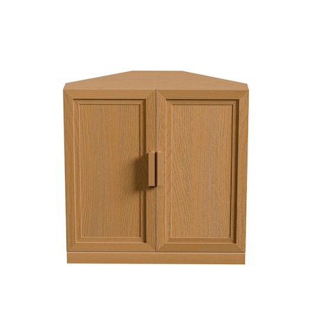 Homeroots Set Of Two Brown Wood Corner Accent Cabinet With Two Doors 712113