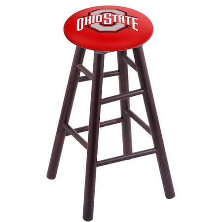 Holland Bar Stool Co Maple Bar Stool, Dark Cherry Finish, Ohio State Seat RC30MSDC