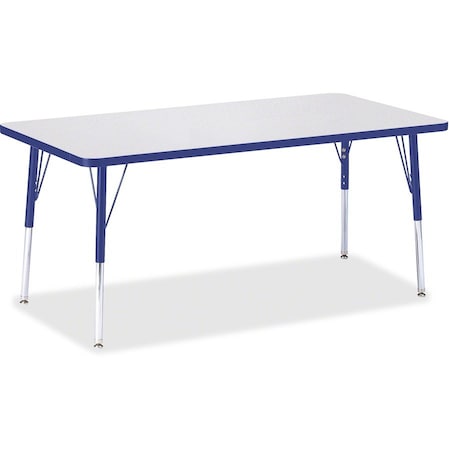 Jonti-Craft Berries Rectangle Activity Table, 30 in. x 60 in., A-height, Freckled Gray/Blue/Gray 6408JCA003