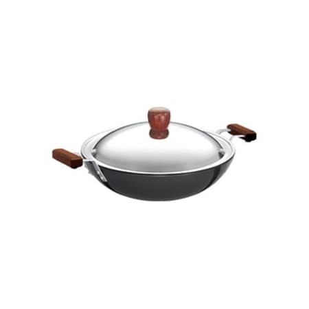 Hawkins L26 Futura Hard Anodised Deep-Fry Pan Kadhai with Steel Lid and Flat Bottom - 3.75 Litres L26