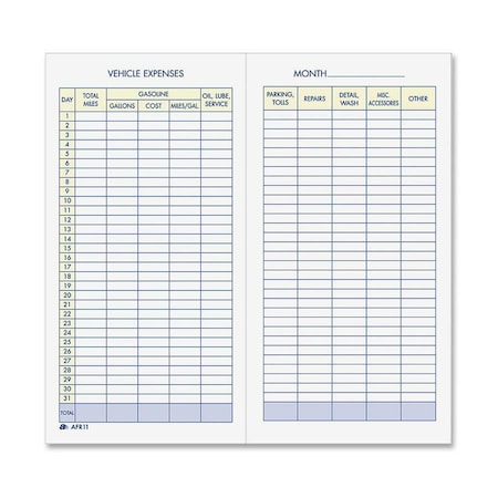 Adams Vehicle Expense Journal- 3.25 in x 6.25 in AFR11