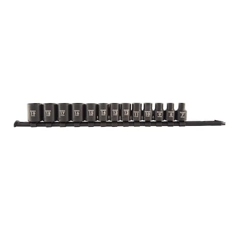 Sunex 3/8 in Drive Metric 6 Point Standard 13-Piece Impact Socket Set 3358A