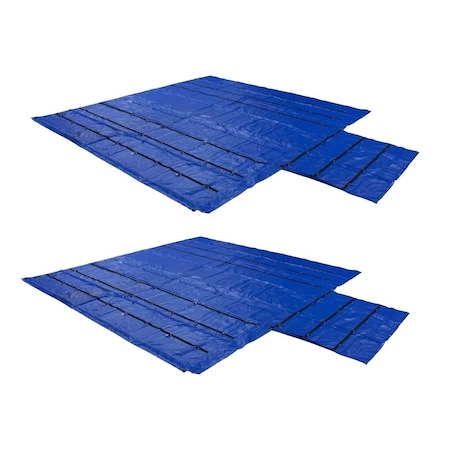 Mytee Products Truck Flatbed Trailer Tarps Combination 18oz/14oz Lumber Tarp 24x27 (8 ft Drop) - Blue, 2PK CLT-BLUEx2