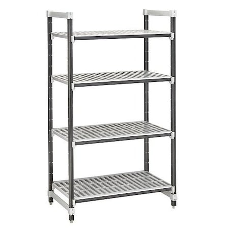 Cambro Shelving Unit, 24 in L, Speckled Gray EXU182464V4480