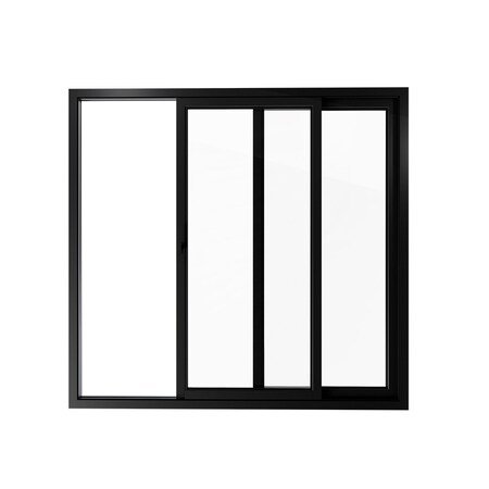 Vdomdoors Patio Exterior Metal-Plastic Sliding Doors / Patio 8177 Matte Black 64" x 80" Right active door / T PATIO8177BLK-6480-LH