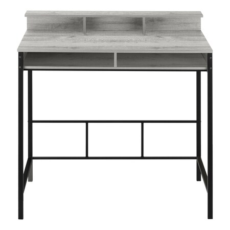 Homeroots 47" Gray and Black Wood and Metal Computer Desk 489895