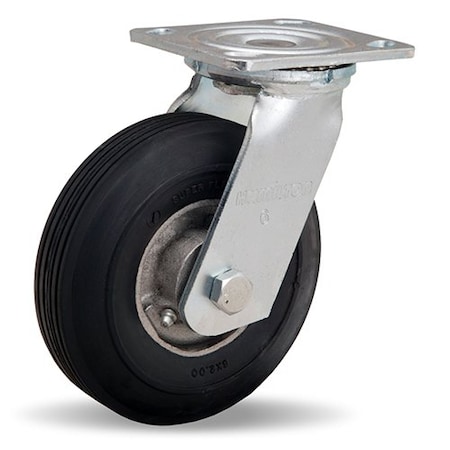 Hamilton Dual Wheel Cush-N-Tuf Swivel Caster, 6" Semi-Pneumatic Tire, 3/4" Straight Roller Bearing S-8526-SU