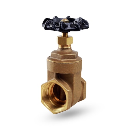 Everflow FIP Heavy Duty Gate Valve with Wheel Handle, Cast Brass 1/2" 207T012