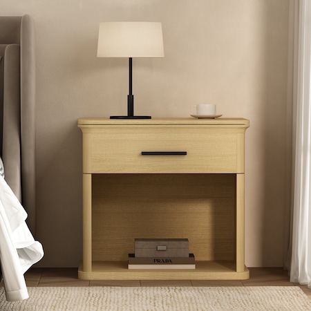 Manhattan Comfort Clifford Nightstand in Natural Oak (1-Drawer) NS1563-1