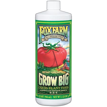 Grow Big 790201 Plant Food, 1 qt, Liquid, 6-4-4 N-P-K Ratio GBQT