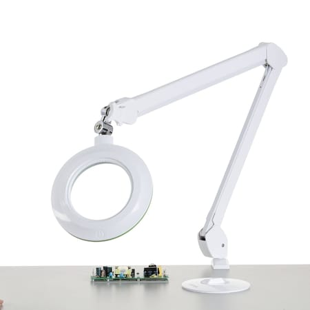 Amscope 1.75X 5in Diameter Lens 3 Diopter LED Magnifying Lamp on Articulating Arm w/Heavy-Duty Table Clamp MAGLED-8066D8